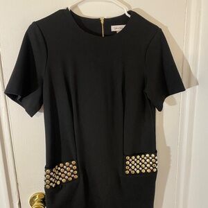 Calvin Klein Black Dress with Gold/Silver Details